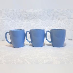 Vintage Three Corelle Corn Flower Country Blue Stoneware Mug Coffee Cup Tea Cup
